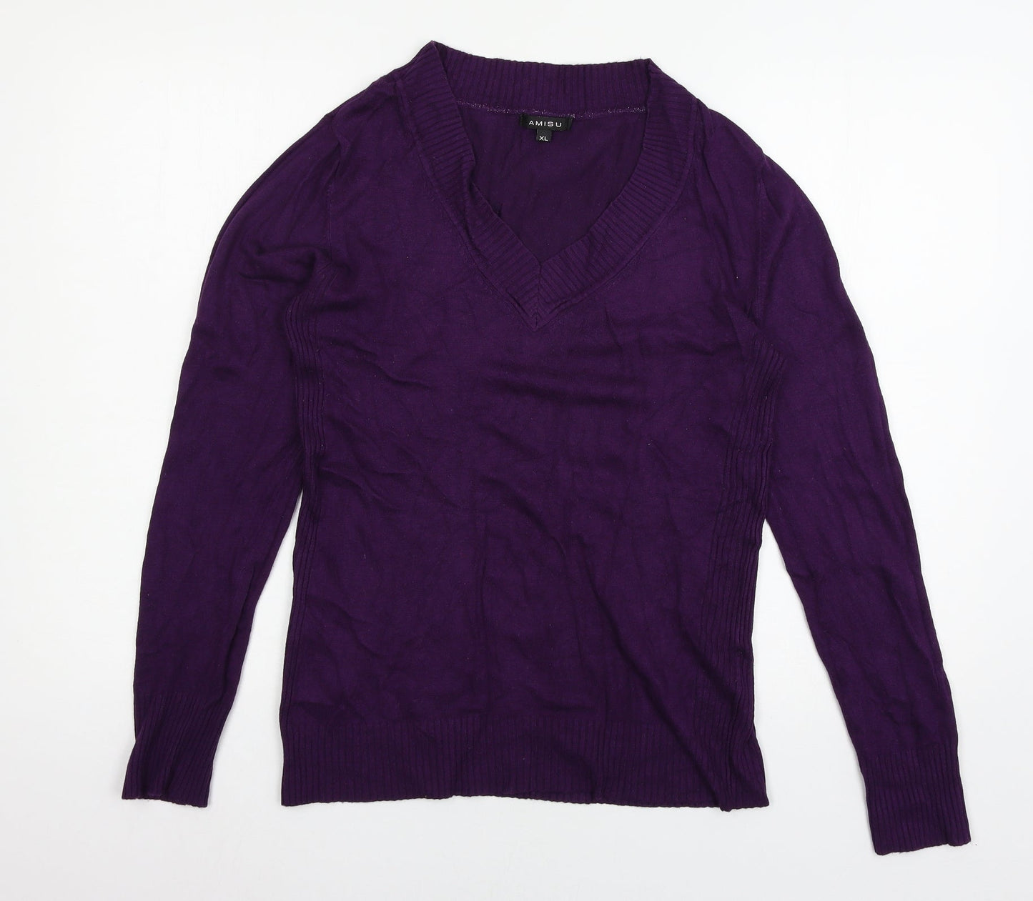 Womens UK Size XL Amisu Purple Pullover Jumper