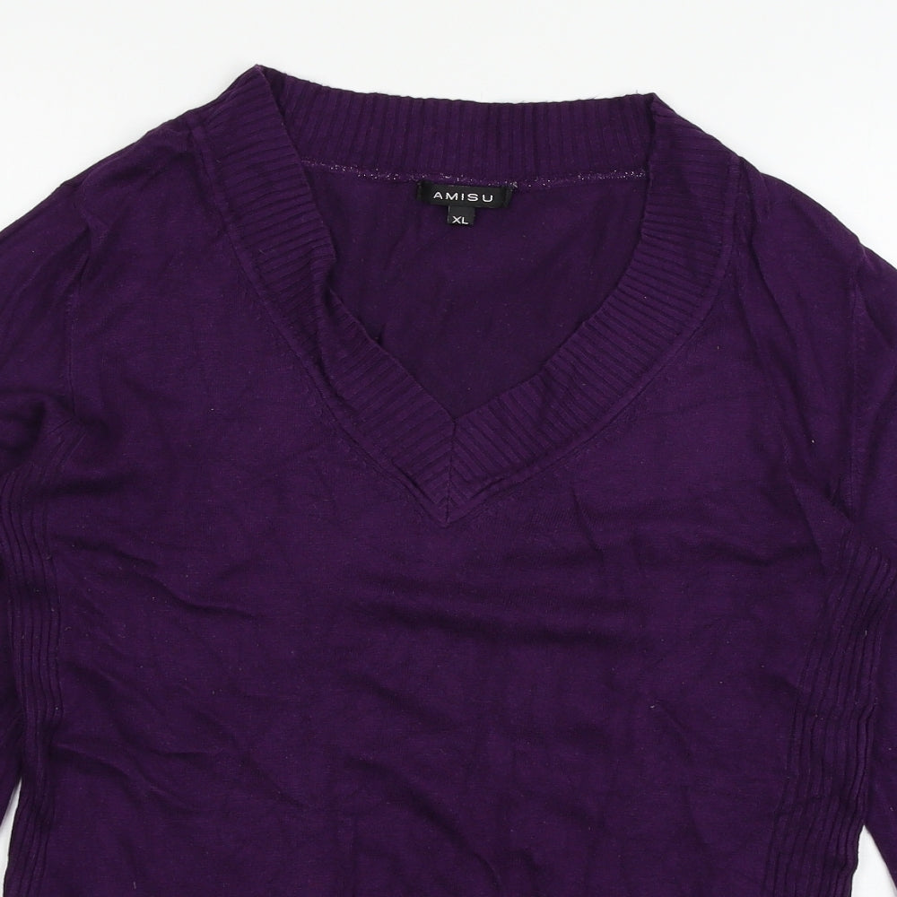 Womens UK Size XL Amisu Purple Pullover Jumper