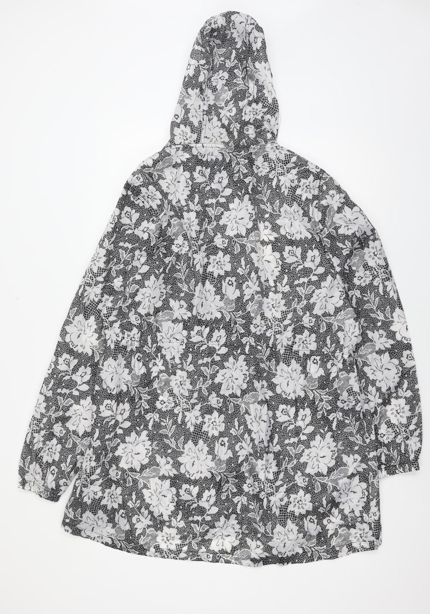 urban essentials Womens Grey Floral  Parka Coat Size L