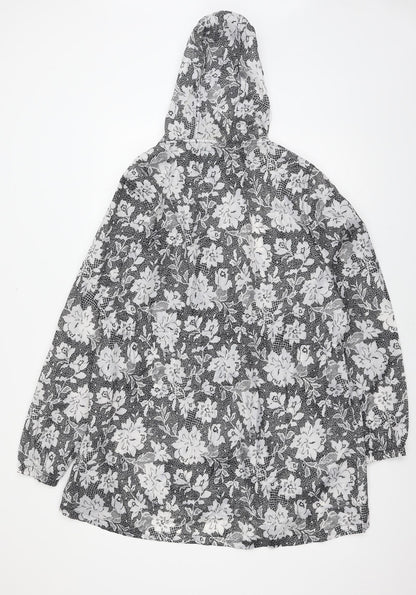 urban essentials Womens Grey Floral  Parka Coat Size L