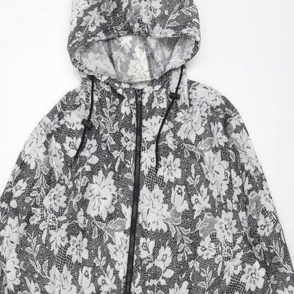 urban essentials Womens Grey Floral  Parka Coat Size L