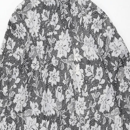urban essentials Womens Grey Floral  Parka Coat Size L