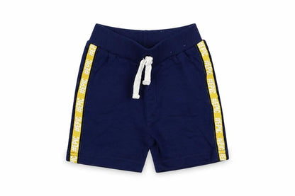 Front view of Preworn boys’ blue striped jersey cropped trousers, size 12, months - epic