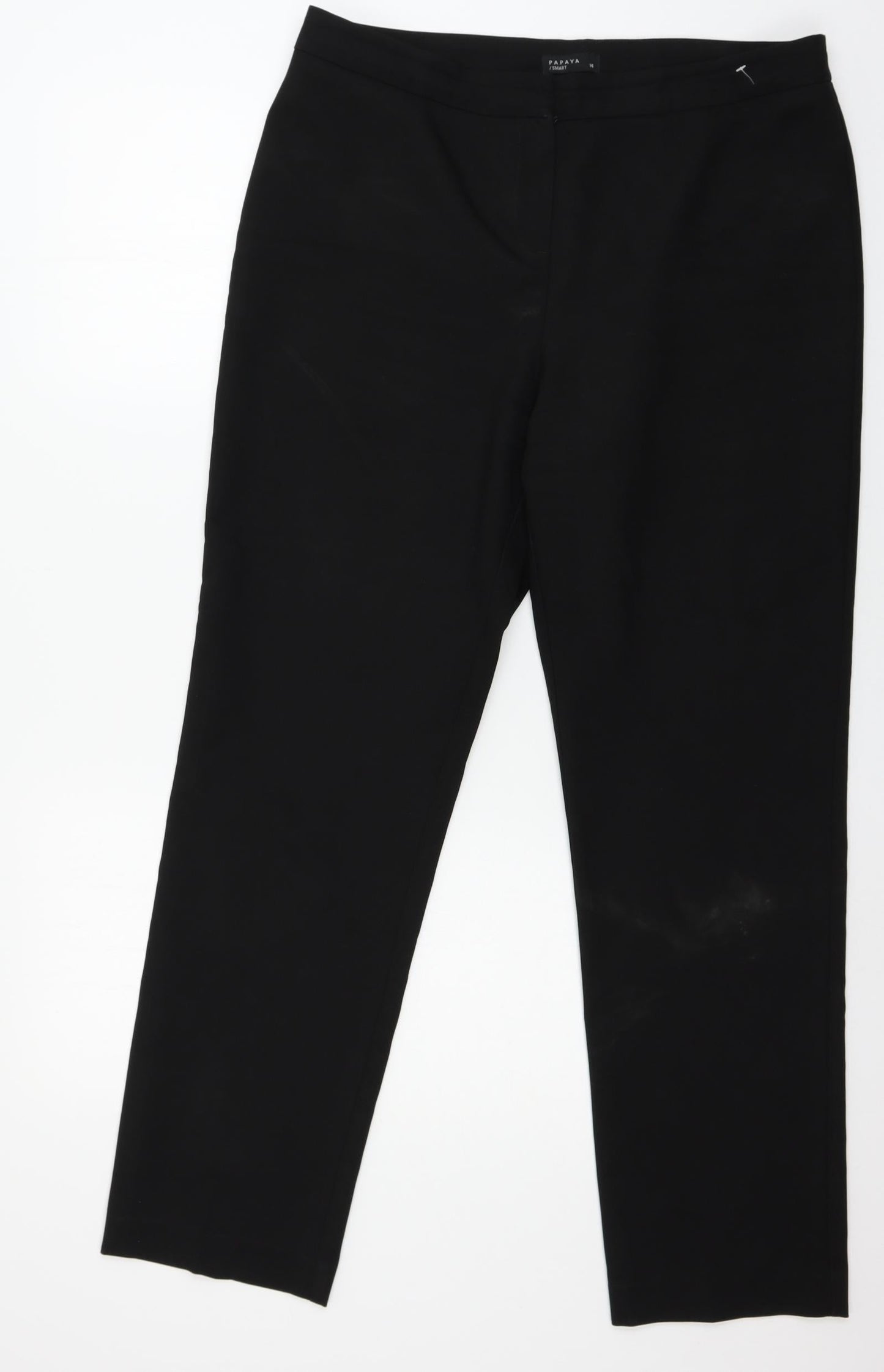 Womens UK Size 14 Papaya Regular Fit  Black Trousers