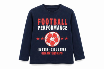Preworn Boys Blue   Basic T-Shirt Size 6-7 Years  - football