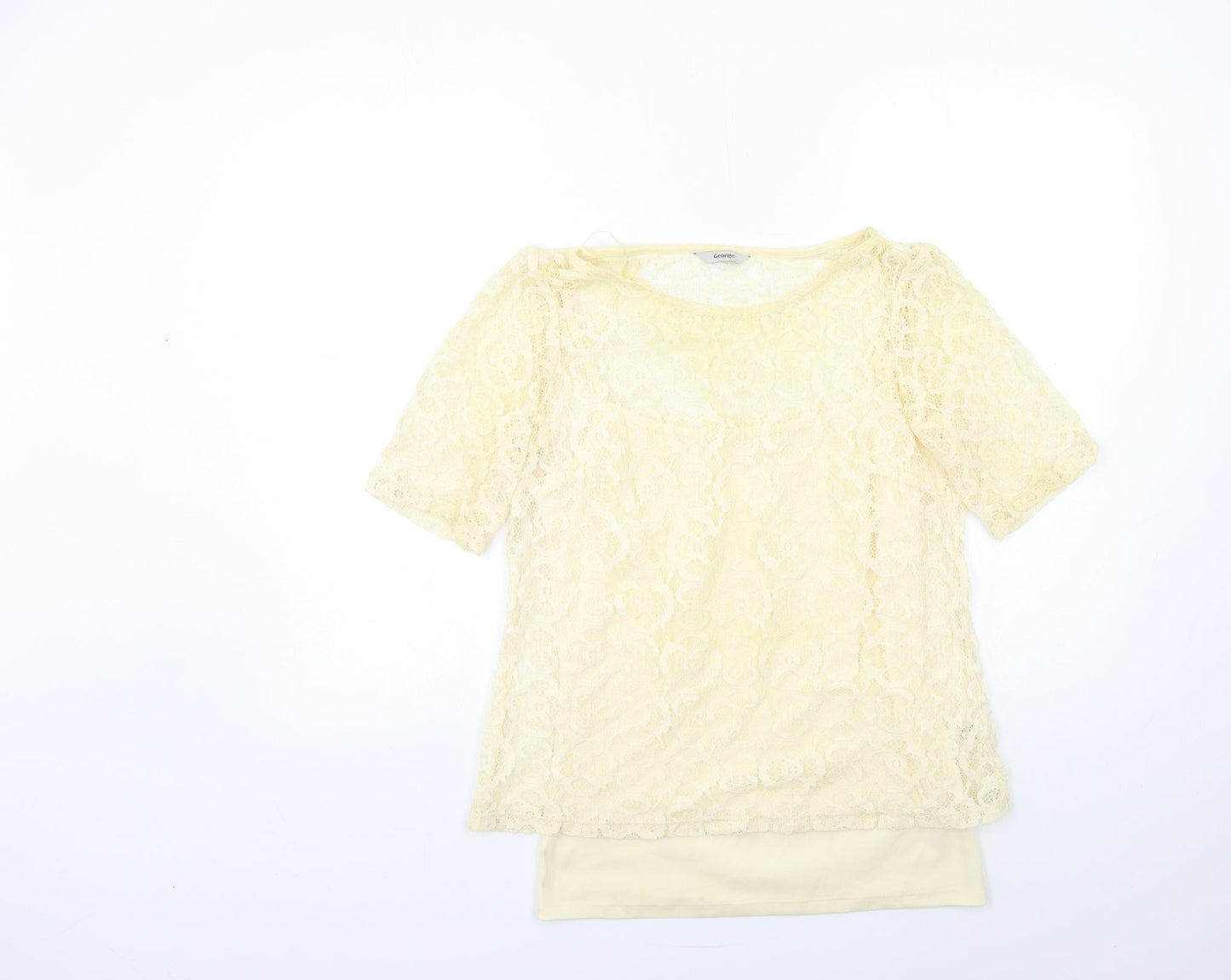 George Womens Beige   Basic T-Shirt Size 12