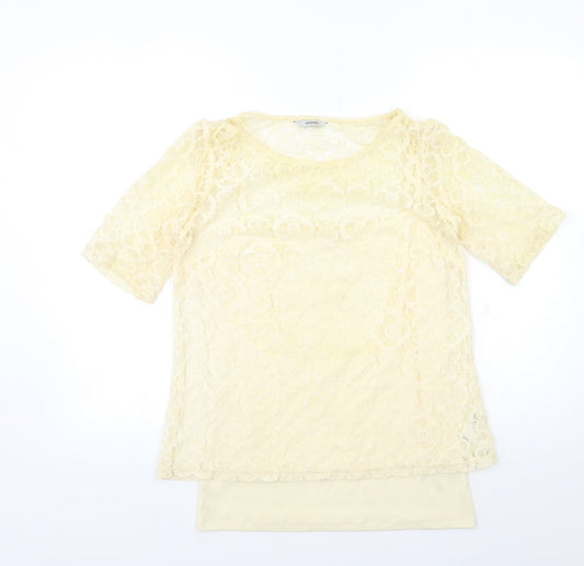 George Womens Beige   Basic T-Shirt Size 12