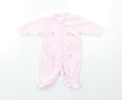 JUST TOO CUTE Baby Pink Striped  Babygrow One-Piece Size 3-6 Months