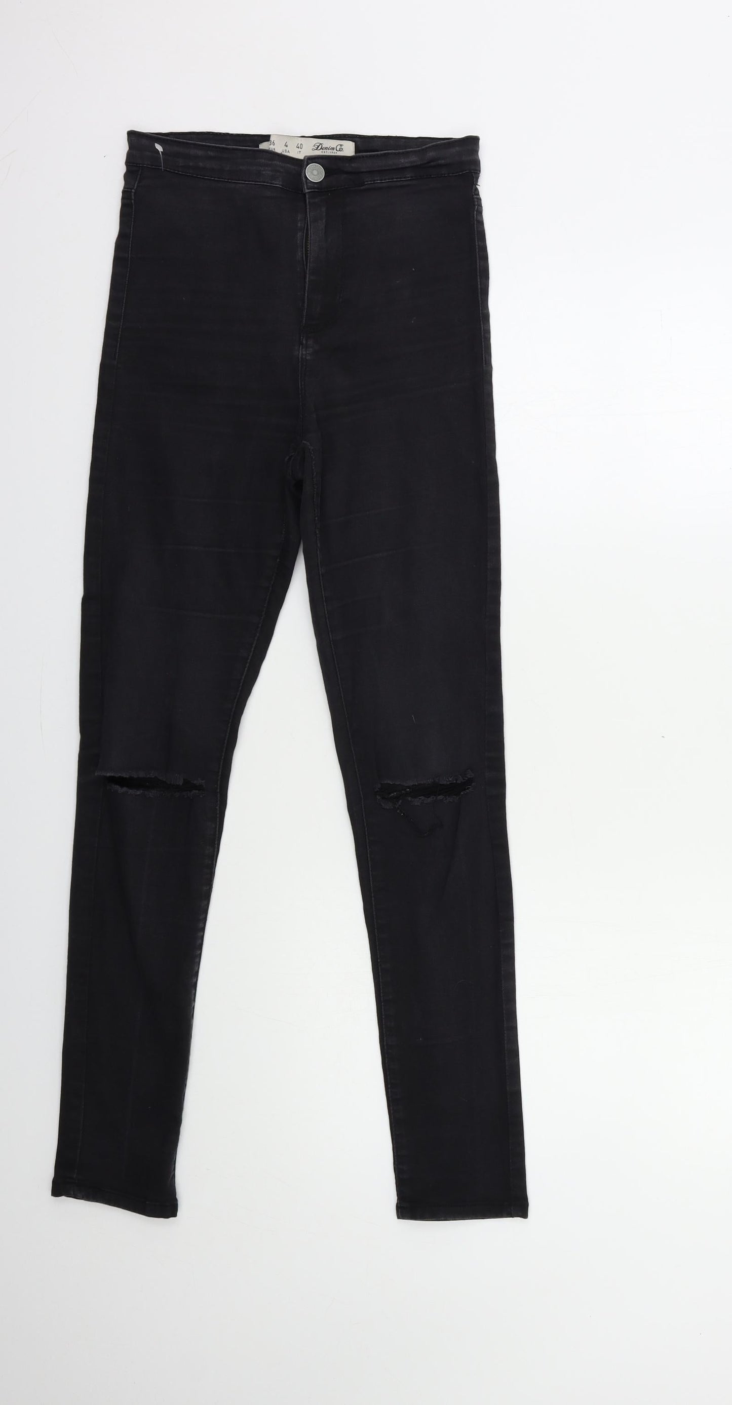 Denim & Co. Womens Black  Denim Skinny Jeans Size 8 L28 in