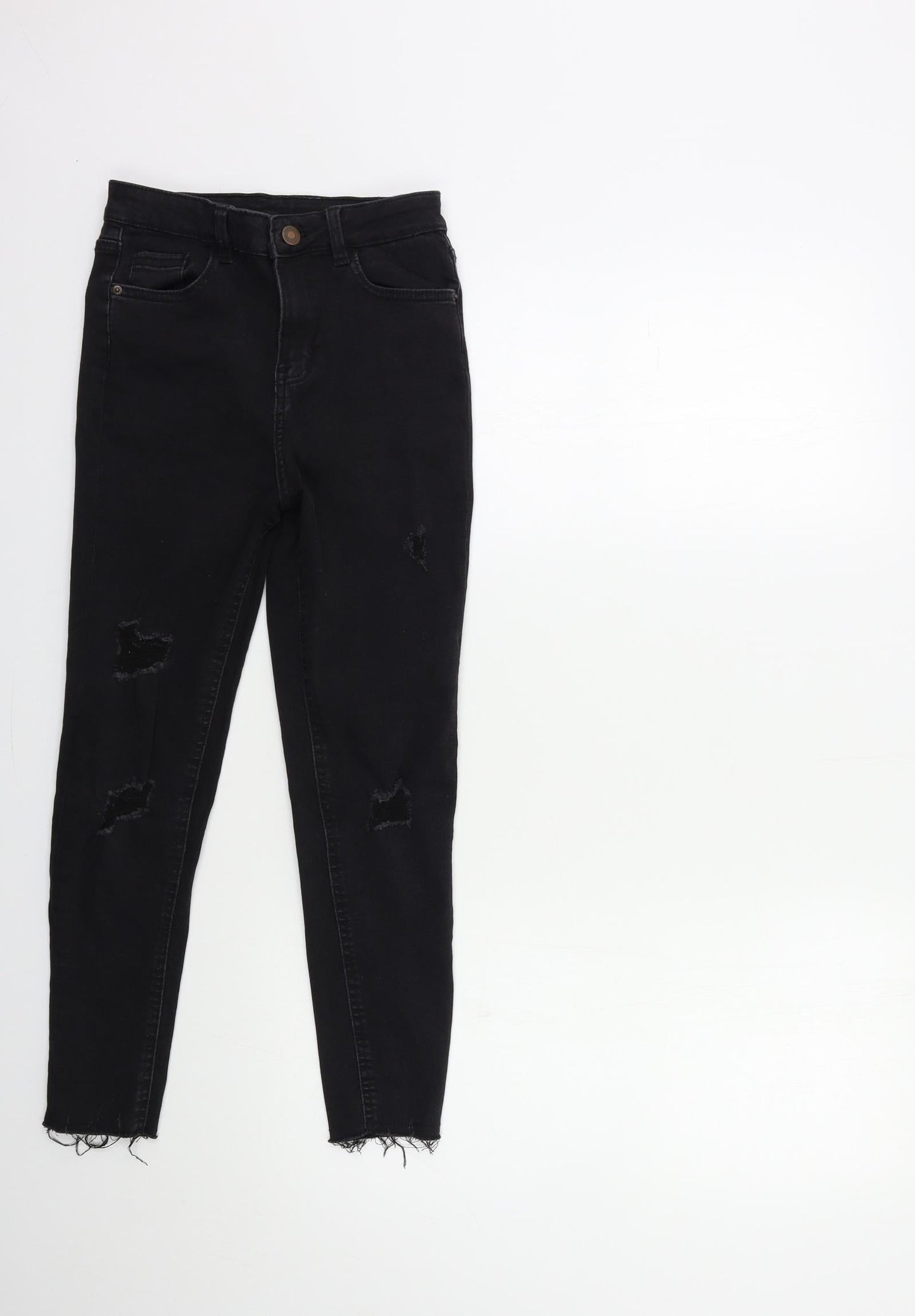 Womens UK Size 23 in Preworn Regular Fit Skinny Black Jeans