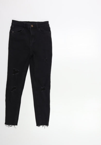 Womens UK Size 23 in Preworn Regular Fit Skinny Black Jeans