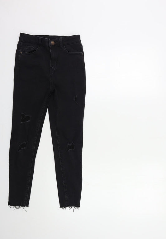 Womens UK Size 23 in Preworn Regular Fit Skinny Black Jeans