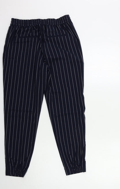 Only Womens Blue Striped  Trousers  Size 10 L20 in
