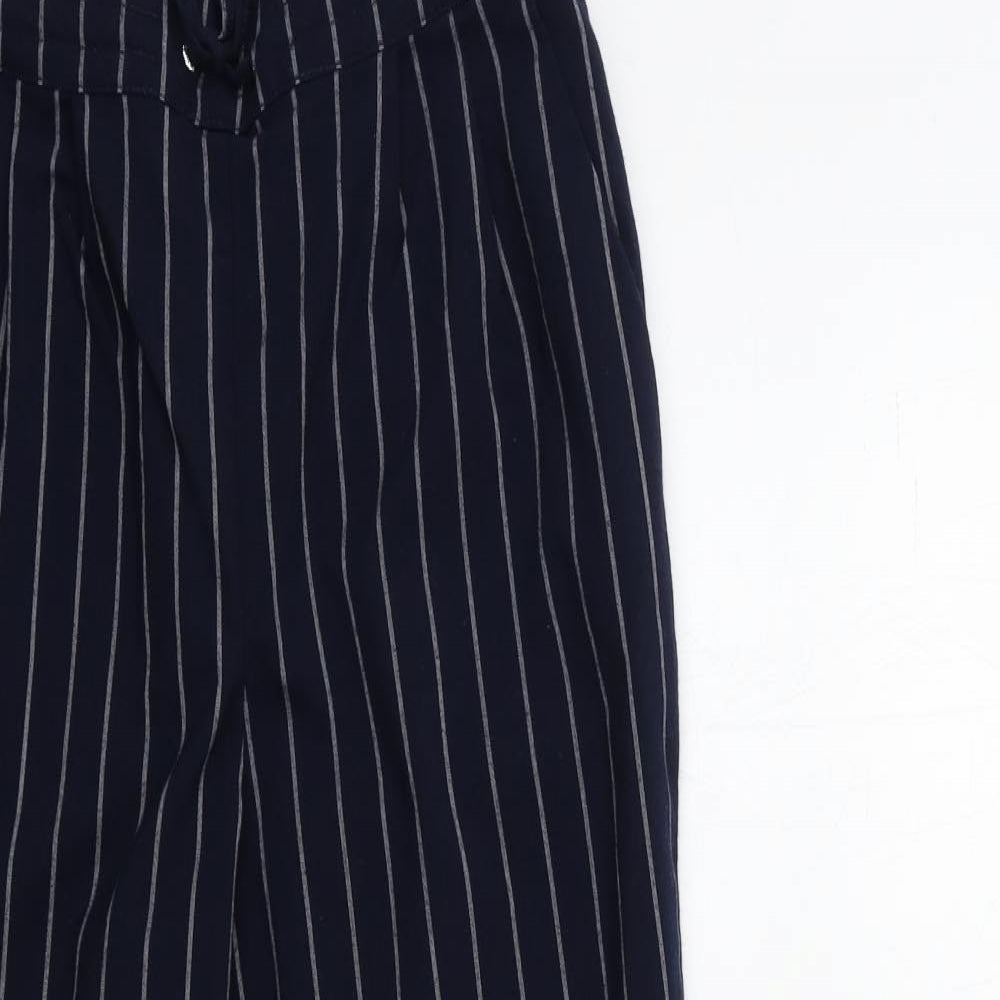 Only Womens Blue Striped  Trousers  Size 10 L20 in