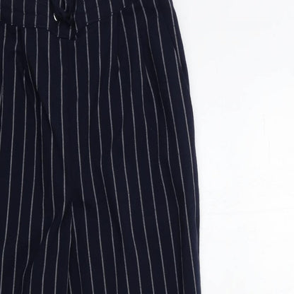 Only Womens Blue Striped  Trousers  Size 10 L20 in
