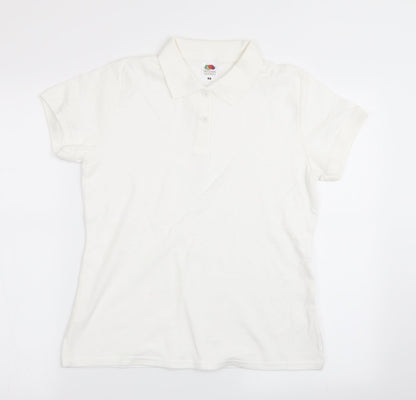 Fruit of the Loom Boys White   Basic Polo Size M