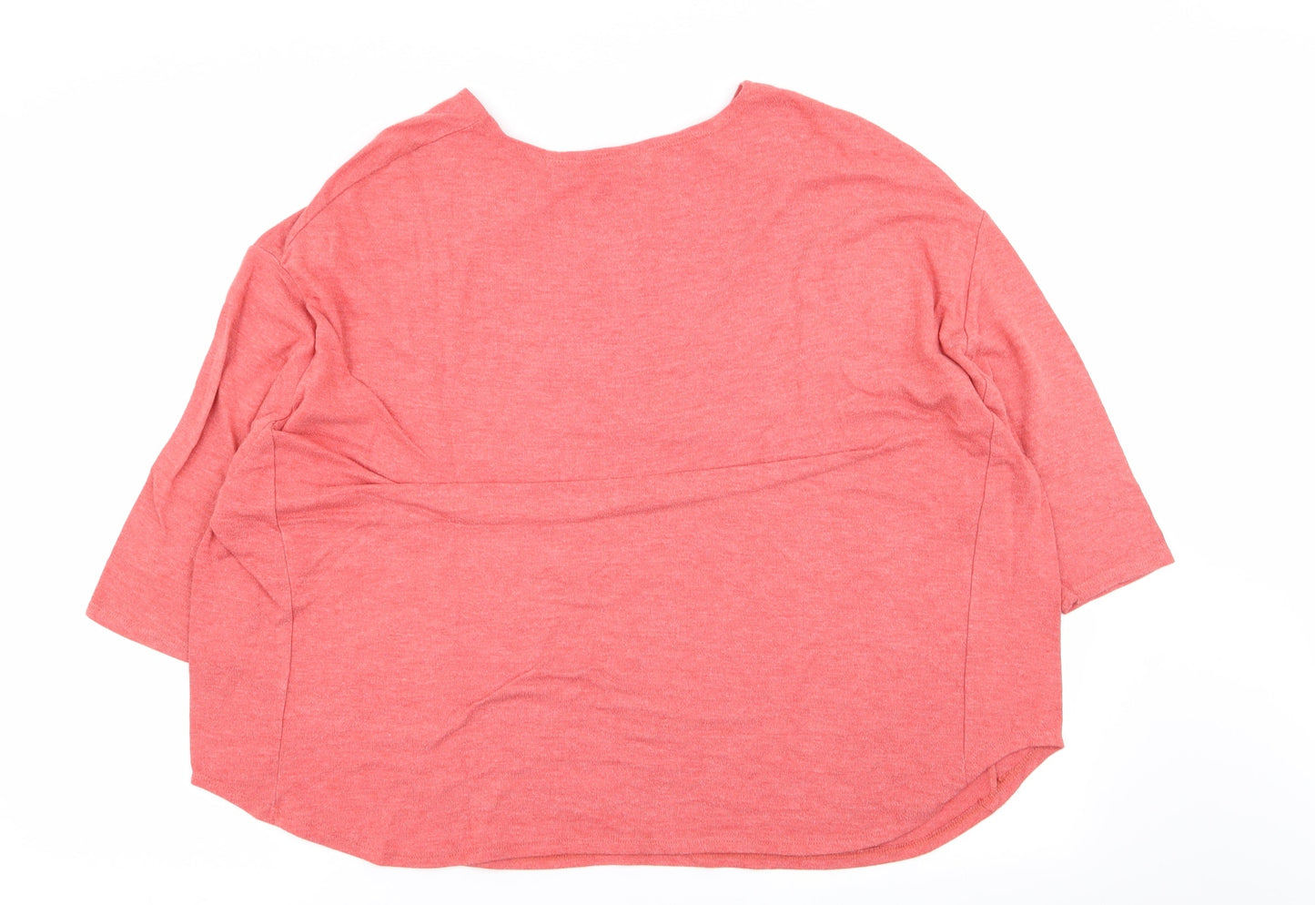 Womens UK Size 14 Topshop Red Basic T-Shirt