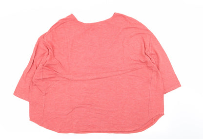 Womens UK Size 14 Topshop Red Basic T-Shirt