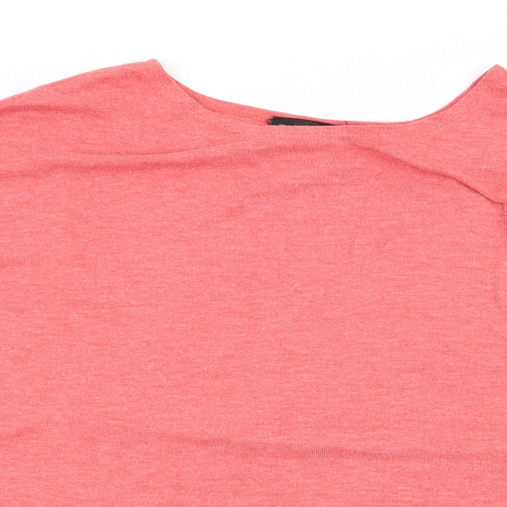 Womens UK Size 14 Topshop Red Basic T-Shirt