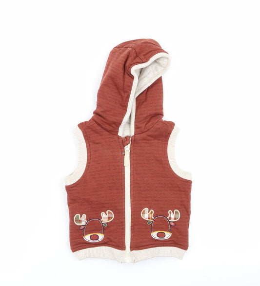 TU Boys Brown   Full Zip Jumper Size 9-12 Months