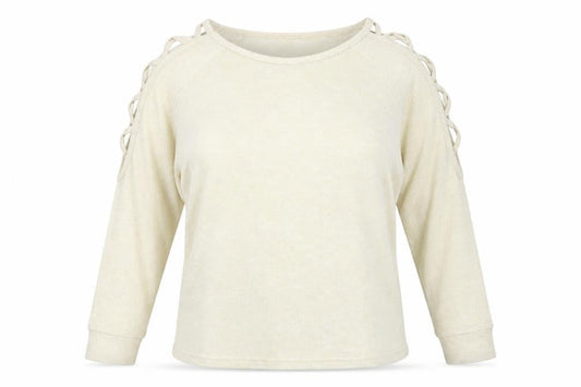 Womens UK Size 10 Avon Ivory Basic T-Shirt