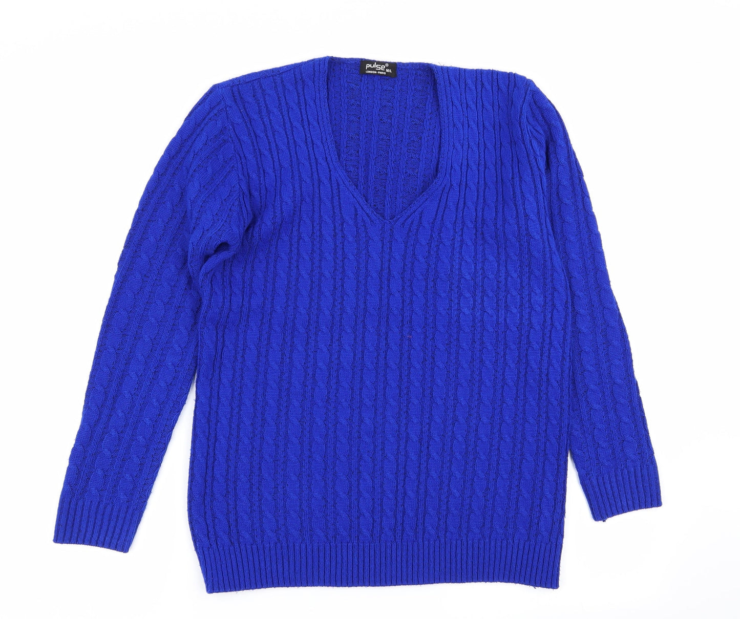 Womens UK Size M Pulse Blue Pullover Jumper