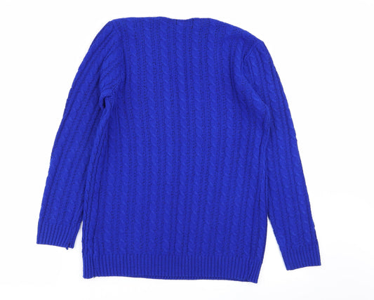 Womens UK Size M Pulse Blue Pullover Jumper