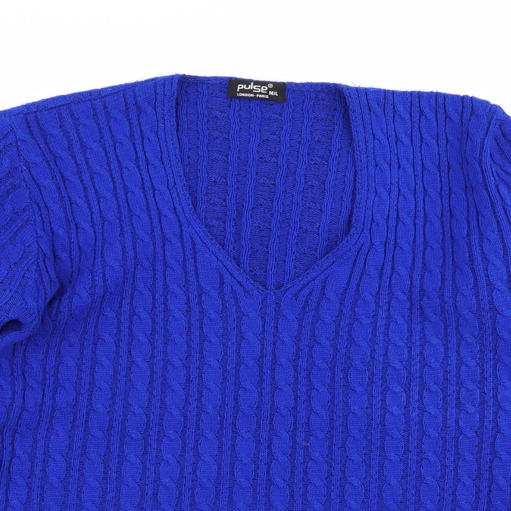 Womens UK Size M Pulse Blue Pullover Jumper