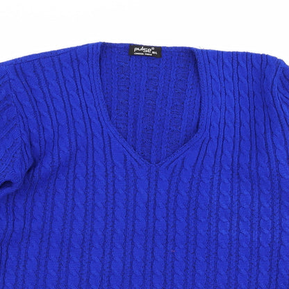 Womens UK Size M Pulse Blue Pullover Jumper