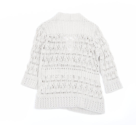 Womens UK Size 8 M&S Grey Cardigan Jumper