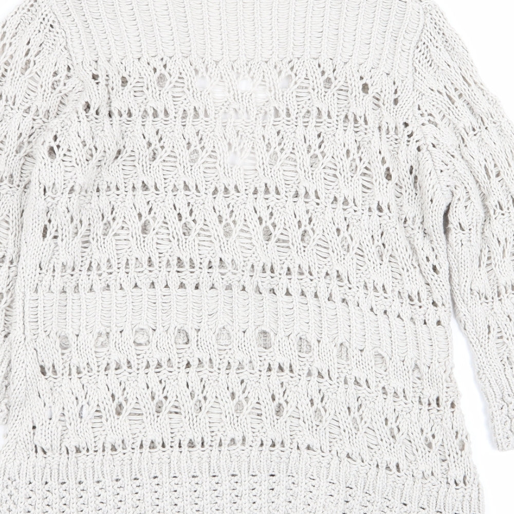 Womens UK Size 8 M&S Grey Cardigan Jumper