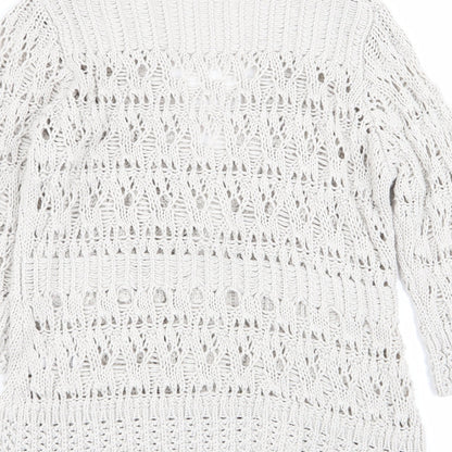 Womens UK Size 8 M&S Grey Cardigan Jumper