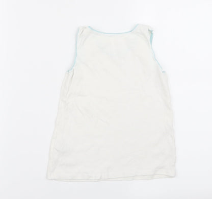 M&S Girls White   Basic Tank Size 6-7 Years