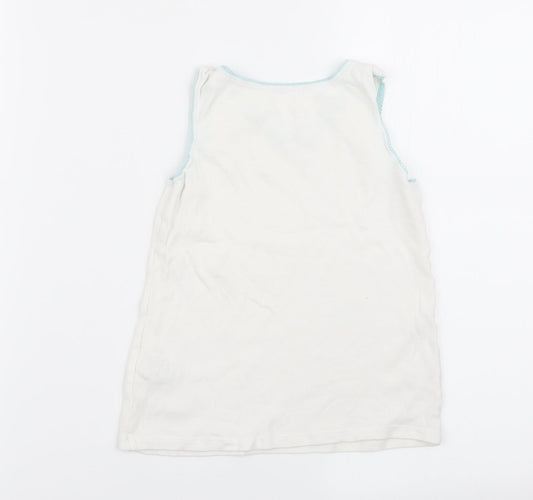 M&S Girls White   Basic Tank Size 6-7 Years
