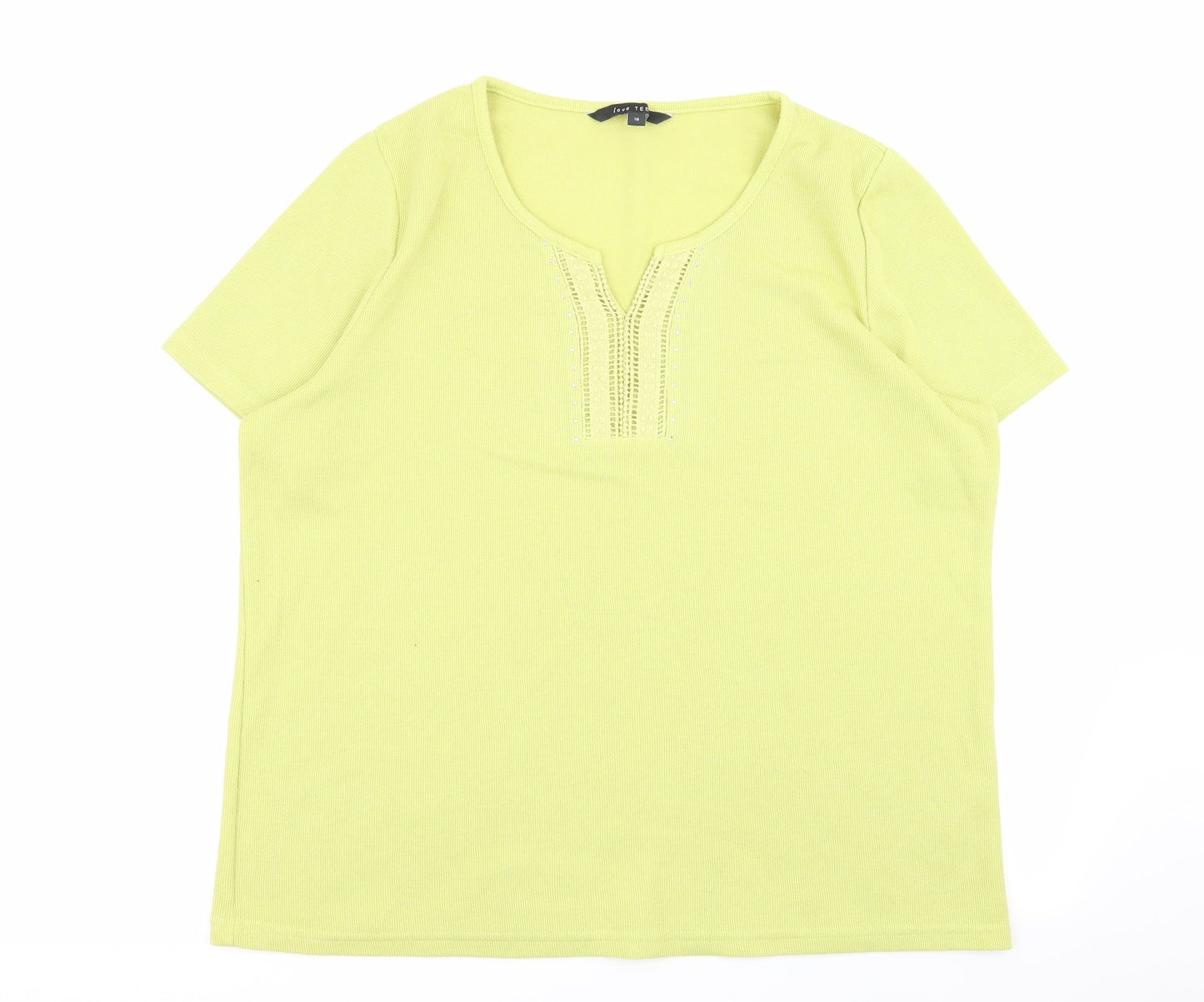 Womens UK Size 18 love tees Green Basic T-Shirt