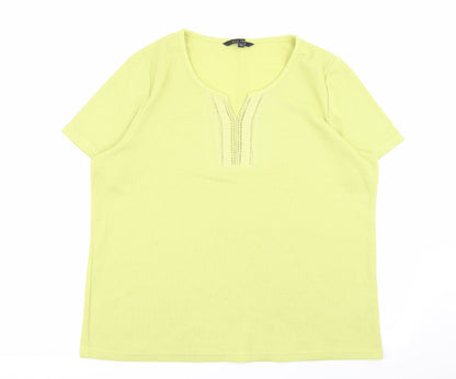 Womens UK Size 18 love tees Green Basic T-Shirt