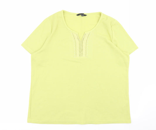 Womens UK Size 18 love tees Green Basic T-Shirt