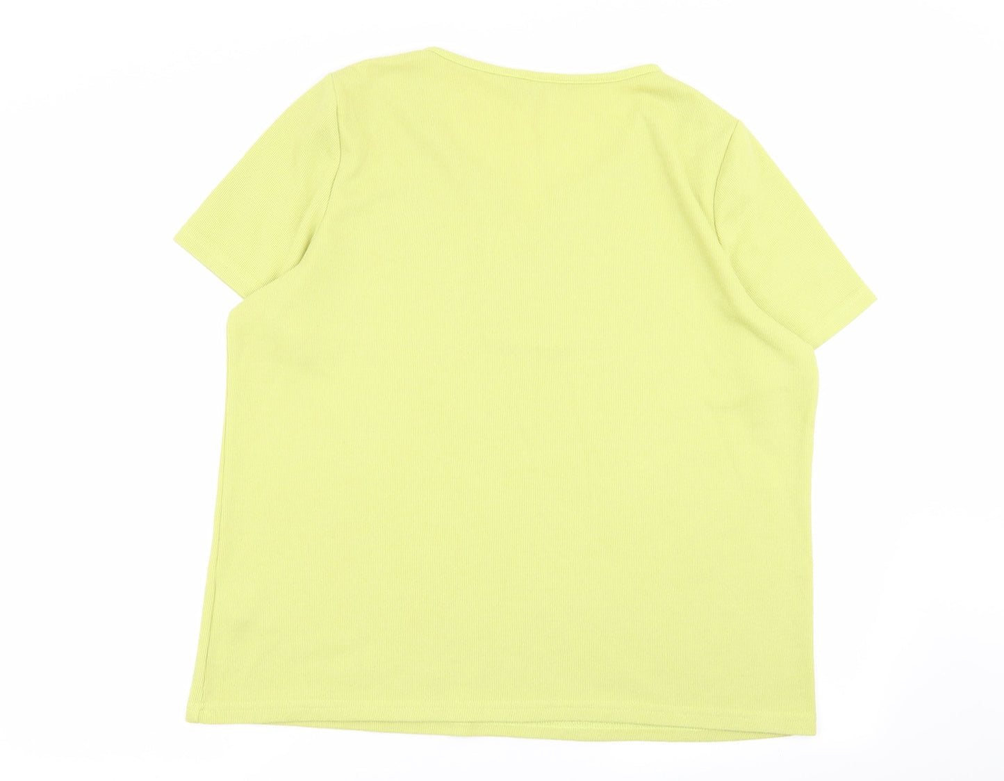 Womens UK Size 18 love tees Green Basic T-Shirt