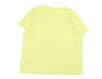 Womens UK Size 18 love tees Green Basic T-Shirt