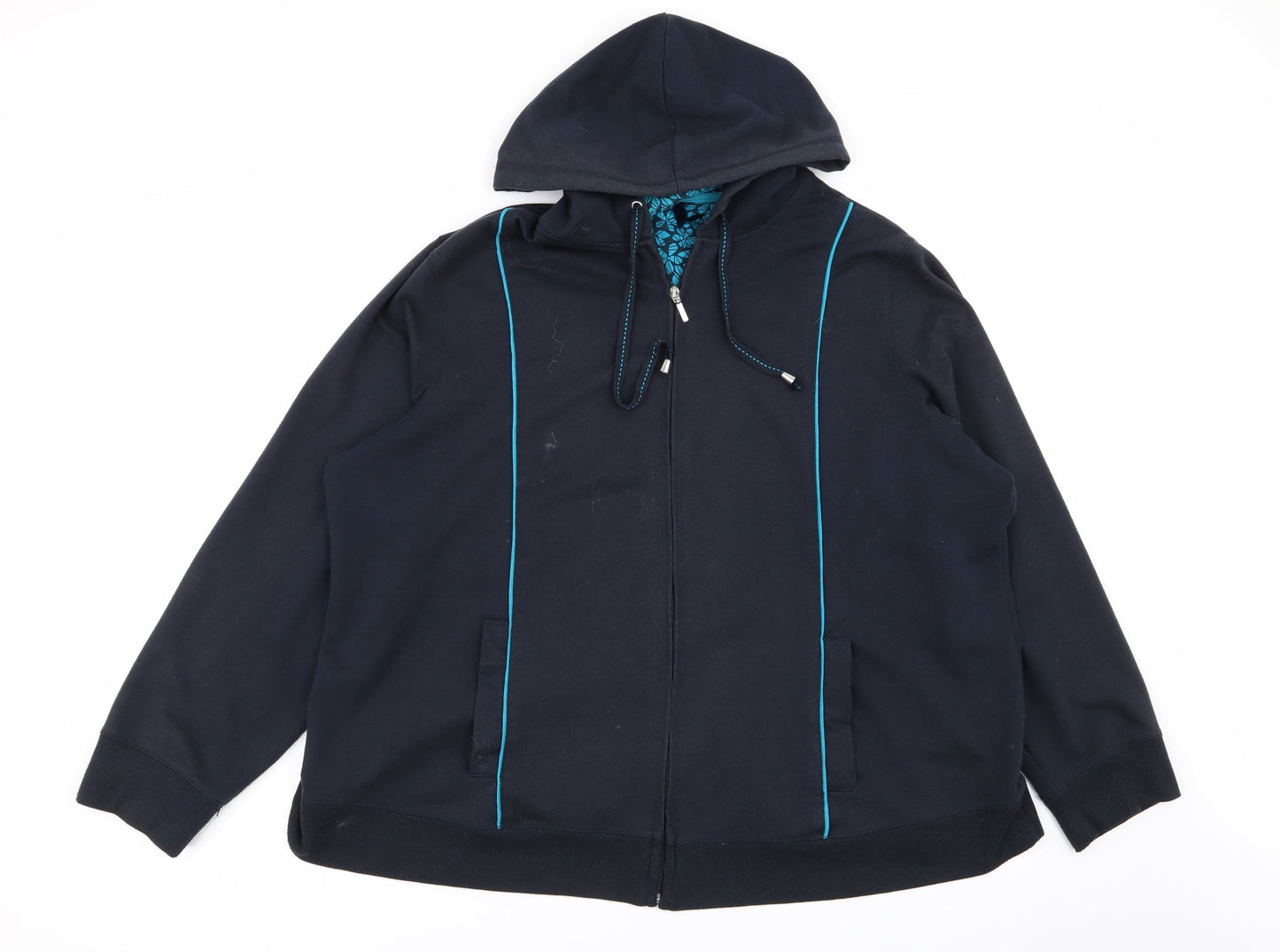 Womens UK Size XL BM Blue Full Zip Jumper
