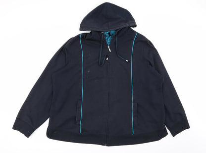 Womens UK Size XL BM Blue Full Zip Jumper