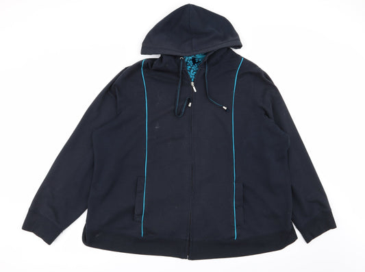 Womens UK Size XL BM Blue Full Zip Jumper