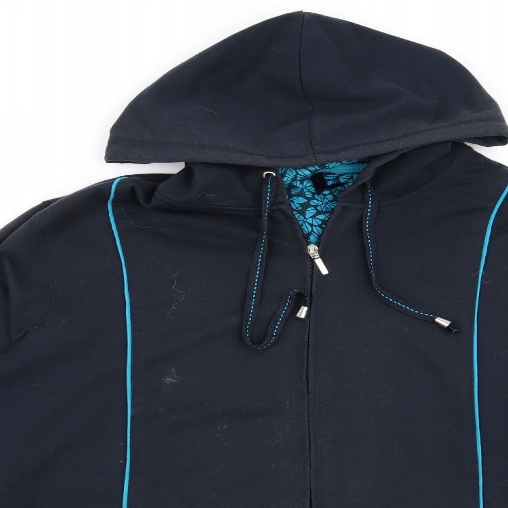 Womens UK Size XL BM Blue Full Zip Jumper