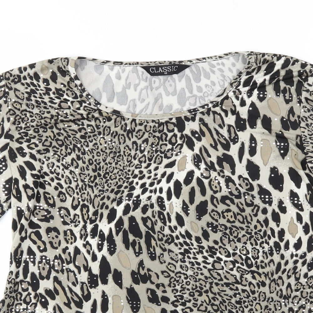 Womens UK Size 12 Classic Multicoloured Basic T-Shirt