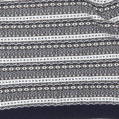 F&F Mens Blue Argyle/Diamond  Pullover Sweatshirt Size L