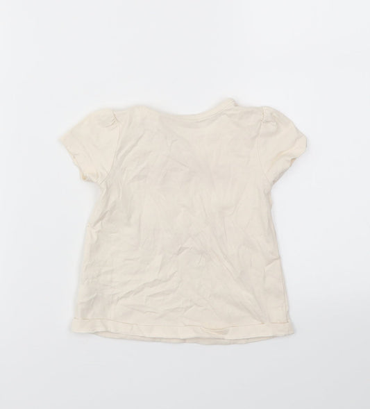 George Girls Ivory   Basic T-Shirt Size 9-12 Months