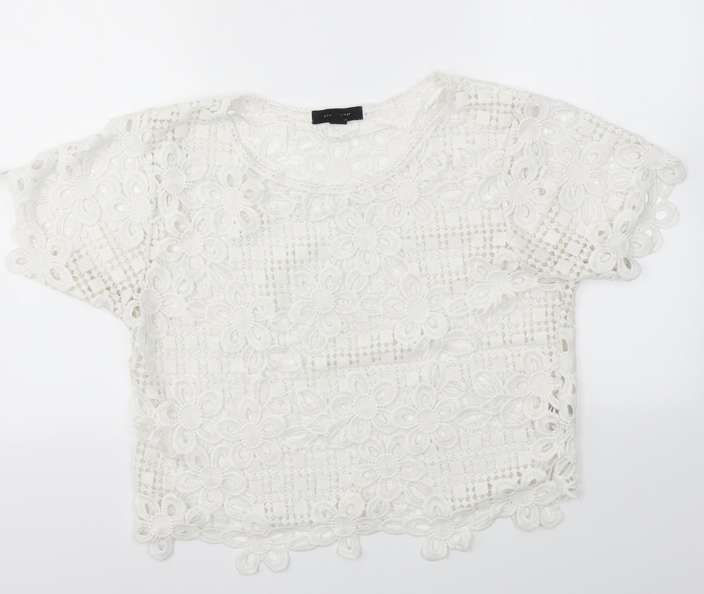 Primark Womens White Floral  Basic T-Shirt Size L