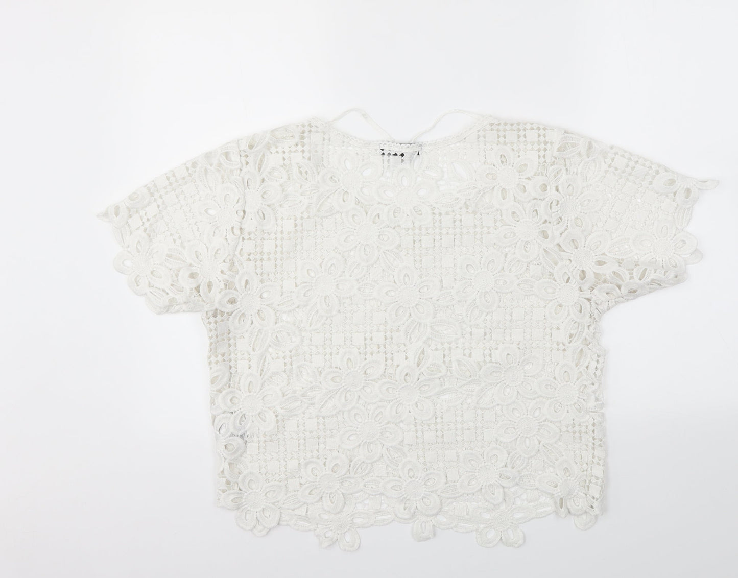 Primark Womens White Floral  Basic T-Shirt Size L