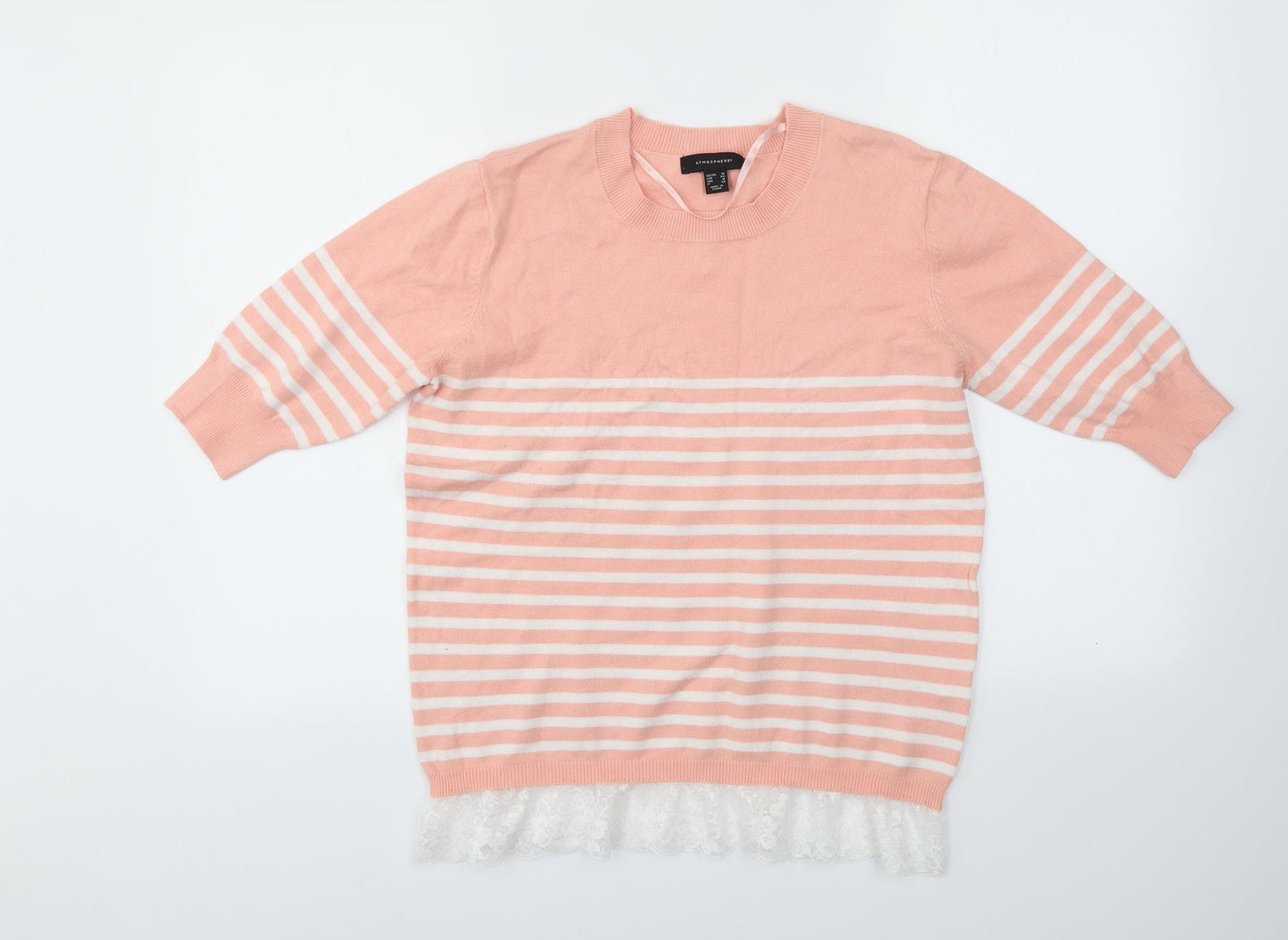 Primark Womens Pink Striped  Pullover Jumper Size 16