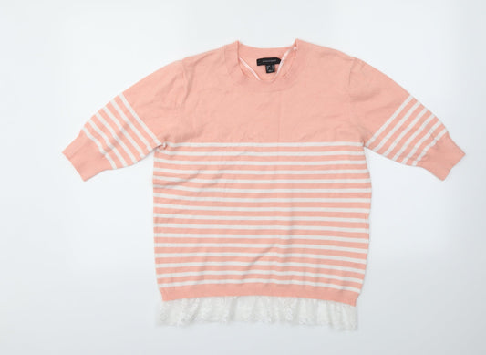 Primark Womens Pink Striped  Pullover Jumper Size 16